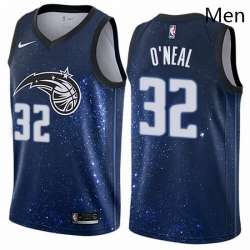 Mens Nike Orlando Magic 32 Shaquille ONeal Swingman Blue NBA Jersey City Edition