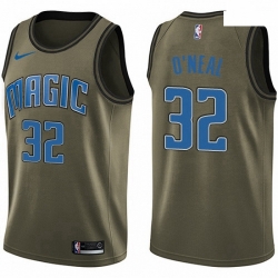Mens Nike Orlando Magic 32 Shaquille ONeal Swingman Green Salute to Service NBA Jersey