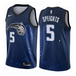 Mens Nike Orlando Magic 5 Marreese Speights Authentic Blue NBA Jersey City Edition 