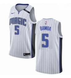 Mens Nike Orlando Magic 5 Mohamed Bamba Swingman White NBA Jersey Association Edition 