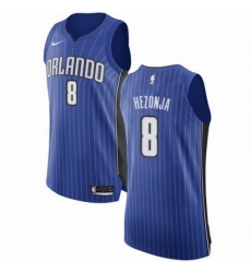 Mens Nike Orlando Magic 8 Mario Hezonja Authentic Royal Blue Road NBA Jersey Icon Edition