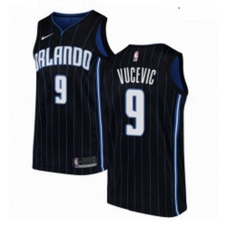 Mens Nike Orlando Magic 9 Nikola Vucevic Authentic Black Alternate NBA Jersey Statement Edition
