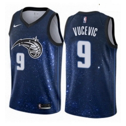Mens Nike Orlando Magic 9 Nikola Vucevic Authentic Blue NBA Jersey City Edition