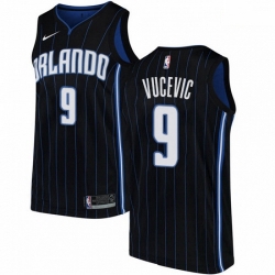 Mens Nike Orlando Magic 9 Nikola Vucevic Swingman Black Alternate NBA Jersey Statement Edition