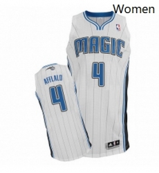 Womens Adidas Orlando Magic 4 Arron Afflalo Authentic White Home NBA Jersey 