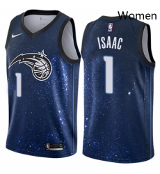 Womens Nike Orlando Magic 1 Jonathan Isaac Swingman Blue NBA Jersey City Edition