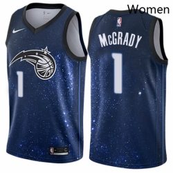Womens Nike Orlando Magic 1 Tracy Mcgrady Swingman Blue NBA Jersey City Edition