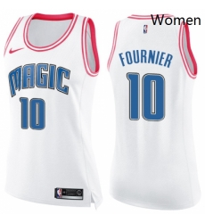 Womens Nike Orlando Magic 10 Evan Fournier Swingman WhitePink Fashion NBA Jersey