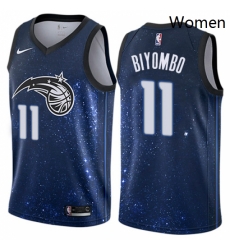 Womens Nike Orlando Magic 11 Bismack Biyombo Swingman Blue NBA Jersey City Edition