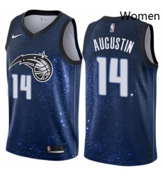 Womens Nike Orlando Magic 14 DJ Augustin Swingman Blue NBA Jersey City Edition
