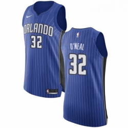 Womens Nike Orlando Magic 32 Shaquille ONeal Authentic Royal Blue Road NBA Jersey Icon Edition