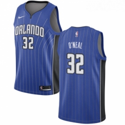 Womens Nike Orlando Magic 32 Shaquille ONeal Swingman Royal Blue Road NBA Jersey Icon Edition