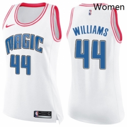 Womens Nike Orlando Magic 44 Jason Williams Swingman WhitePink Fashion NBA Jersey