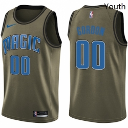 Youth Nike Orlando Magic 0 Aaron Gordon Swingman Green Salute to Service NBA Jersey