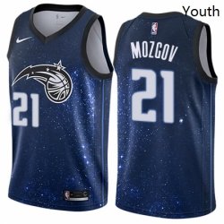 Youth Nike Orlando Magic 21 Timofey Mozgov Swingman Blue NBA Jersey City Edition 