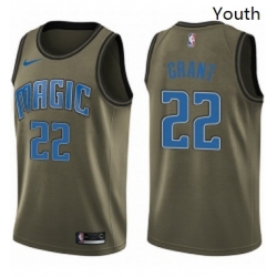 Youth Nike Orlando Magic 22 Jerian Grant Swingman Green Salute to Service NBA Jersey 