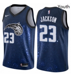 Youth Nike Orlando Magic 23 Justin Jackson Swingman Blue NBA Jersey City Edition 