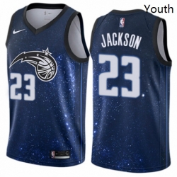 Youth Nike Orlando Magic 23 Justin Jackson Swingman Blue NBA Jersey City Edition 