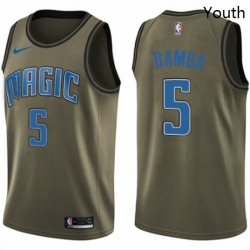 Youth Nike Orlando Magic 5 Mohamed Bamba Swingman Green Salute to Service NBA Jersey 
