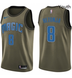 Youth Nike Orlando Magic 8 Mario Hezonja Swingman Green Salute to Service NBA Jersey