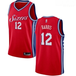 76ers #12 Tobias Harris Red Basketball Swingman Statement Edition Jersey