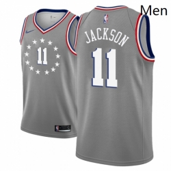 Men NBA 2018 19 Philadelphia 76ers 11 Demetrius Jackson City Edition Gray Jersey 