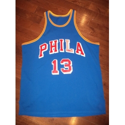 Men Philadelphia 76ers 13 Wilt Chamberlain Royal Swingman Stitched Jersey