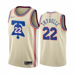 Men Philadelphia 76ers 22 Matisse Thybulle Cream NBA Swingman 2020 21 Earned Edition Jersey