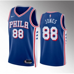 Men Philadelphia 76ers 88 Kai Jones Royal Icon Edition Stitched Jersey