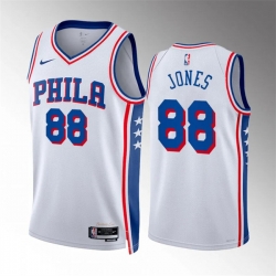 Men Philadelphia 76ers 88 Kai Jones White Association Edition Stitched Jersey