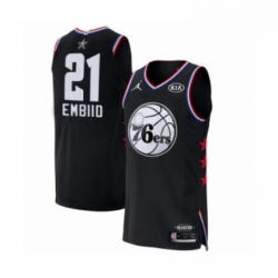 Mens Jordan Philadelphia 76ers 21 Joel Embiid Authentic Black 2019 All Star Game Basketball Jersey