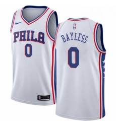 Mens Nike Philadelphia 76ers 0 Jerryd Bayless Swingman White Home NBA Jersey Association Edition