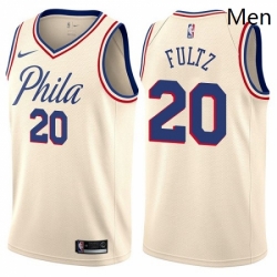 Mens Nike Philadelphia 76ers 20 Markelle Fultz Authentic Cream NBA Jersey City Edition