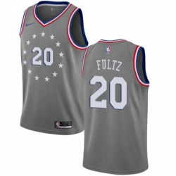 Mens Nike Philadelphia 76ers 20 Markelle Fultz Swingman Gray NBA Jersey City Edition