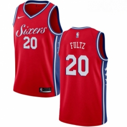Mens Nike Philadelphia 76ers 20 Markelle Fultz Swingman Red Alternate NBA Jersey Statement Edition