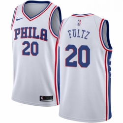 Mens Nike Philadelphia 76ers 20 Markelle Fultz Swingman White Home NBA Jersey Association Edition