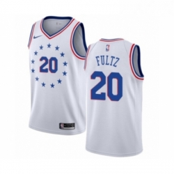Mens Nike Philadelphia 76ers 20 Markelle Fultz White Swingman Jersey Earned Edition
