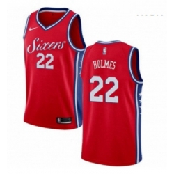 Mens Nike Philadelphia 76ers 22 Richaun Holmes Authentic Red Alternate NBA Jersey Statement Edition 