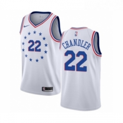 Mens Nike Philadelphia 76ers 22 Wilson Chandler White Swingman Jersey Earned Edition 