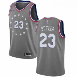 Mens Nike Philadelphia 76ers 23 Jimmy Butler Swingman Gray NBA Jersey City Edition 