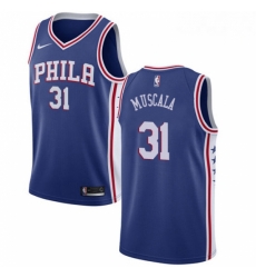 Mens Nike Philadelphia 76ers 31 Mike Muscala Swingman Blue NBA Jersey Icon Edition 