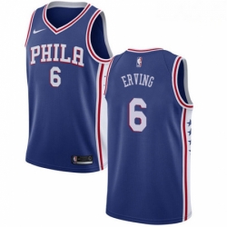 Mens Nike Philadelphia 76ers 6 Julius Erving Swingman Blue Road NBA Jersey Icon Edition