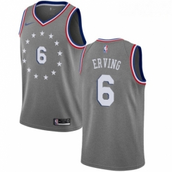 Mens Nike Philadelphia 76ers 6 Julius Erving Swingman Gray NBA Jersey City Edition