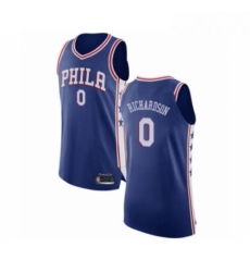 Mens Philadelphia 76ers 0 Josh Richardson Authentic Blue Basketball Jersey Icon Edition 