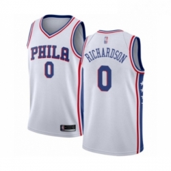 Mens Philadelphia 76ers 0 Josh Richardson Authentic White Basketball Jersey Association Edition 