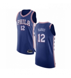 Mens Philadelphia 76ers 12 Tobias Harris Authentic Blue Basketball Jersey Icon Edition 
