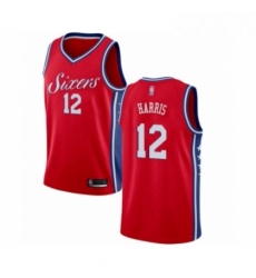 Mens Philadelphia 76ers 12 Tobias Harris Authentic Red Basketball Jersey Statement Edition 
