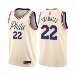 Mens Philadelphia 76ers 22 Mattise Thybulle Authentic Cream Basketball Jersey City Edition 