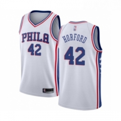 Mens Philadelphia 76ers 42 Al Horford Authentic White Basketball Jersey Association Edition 