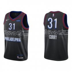 Nike Philadelphia 76ers 31 Seth Curry Black NBA Swingman 2020 21 City Edition Jersey